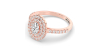 bague femme Solitaire Diamant Double Halo Oval en or rose