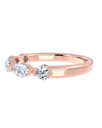 bague pour femme en or rose et diamants
