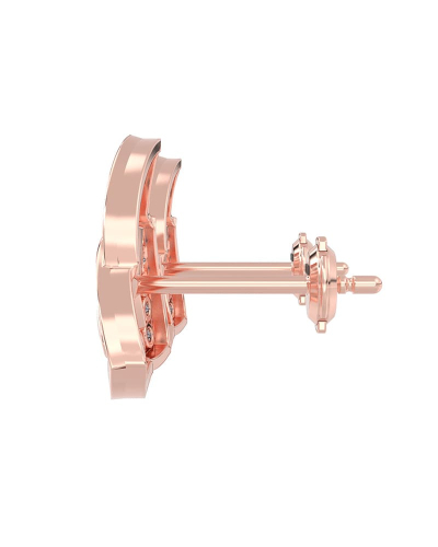 Boucles d'oreilles Trilogie Or rose 18 carats et Diamants