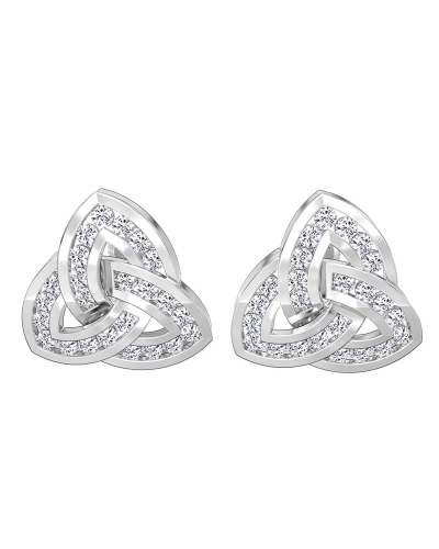 Boucles d'oreilles Trilogie Or blanc 18 carats et Diamants