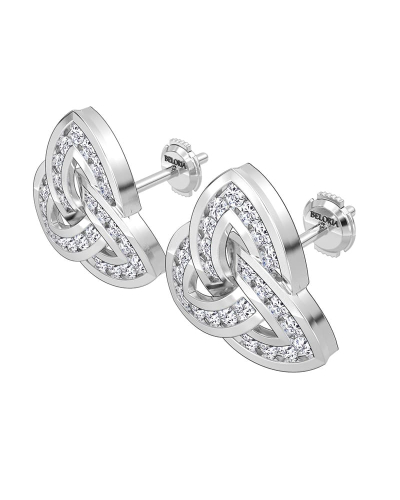 Boucles d'oreilles Trilogie Or blanc 18 carats et Diamants