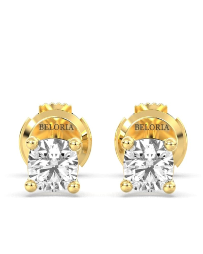 Boucles d'oreilles en or jaune avec Diamants Coussin