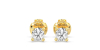 Boucles d'oreilles en or jaune avec Diamants Coussin
