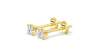 Boucles d'oreilles en or jaune avec Diamants Coussin