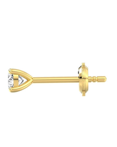 Boucles d'oreilles en or jaune avec Diamants Coussin