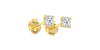 Boucles d'oreilles en or jaune avec Diamants Coussin