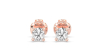 Boucles d'oreilles en or rose avec Diamants Coussin