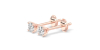 Boucles d'oreilles en or rose avec Diamants Coussin