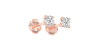 Boucles d'oreilles en or rose avec Diamants Coussin