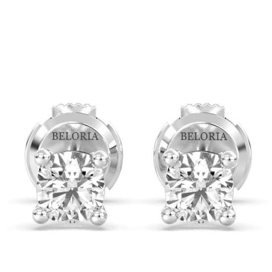 Boucles d'oreilles en or blanc avec Diamants Coussin