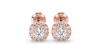 boucles d'oreilles Halo Coussin en or rose 18 carats