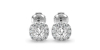 boucles d'oreilles Halo Coussin en or blanc 18 carats