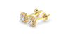 boucles d'oreilles Halo Coussin en or jaune 18 carats