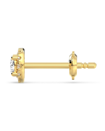 boucles d'oreilles Halo Coussin en or jaune 18 carats