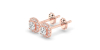 boucles d'oreilles Halo Coussin en or rose 18 carats
