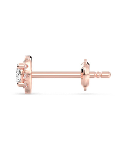 boucles d'oreilles Halo Coussin en or rose 18 carats