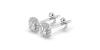 boucles d'oreilles Halo Coussin en or blanc 18 carats
