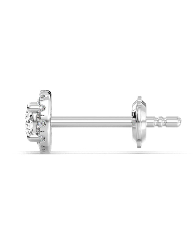boucles d'oreilles Halo Coussin en or blanc 18 carats