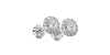 boucles d'oreilles Halo Coussin en or blanc 18 carats
