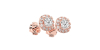 boucles d'oreilles Halo Coussin en or rose 18 carats