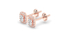 Boucles d'oreilles Diamant Taille Emeraude et Halo en or rose 18 carats