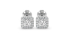 Boucles d'oreilles Halo Diamant princesse en or blanc 18 carats