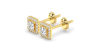 Boucles d'oreilles Halo Diamant princesse en or jaune 18 carats