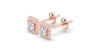 Boucles d'oreilles Halo Diamant princesse en or rose 18 carats