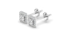 Boucles d'oreilles Halo Diamant princesse en or blanc 18 carats
