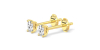 boucles d'oreilles diamant taille émeraude en or jaune