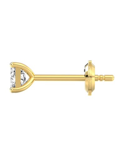 boucles d'oreilles diamant taille émeraude en or jaune
