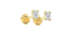 boucles d'oreilles diamant taille émeraude en or jaune