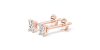 boucles d'oreilles diamant taille émeraude en or rose