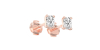 boucles d'oreilles diamant taille émeraude en or rose