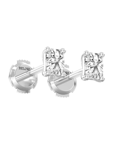 boucles d'oreilles diamant taille émeraude en or blanc