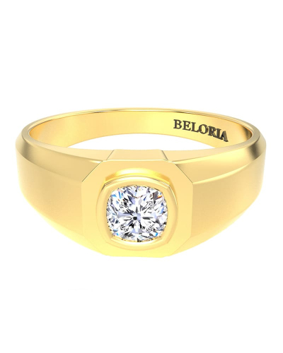 Chevalière diamant en or jaune
