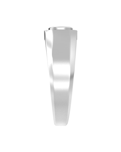 Chevalière diamant en or blanc