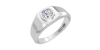 Chevalière diamant en or blanc