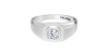 Chevalière diamant en or blanc