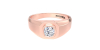 Chevalière diamant en or rose