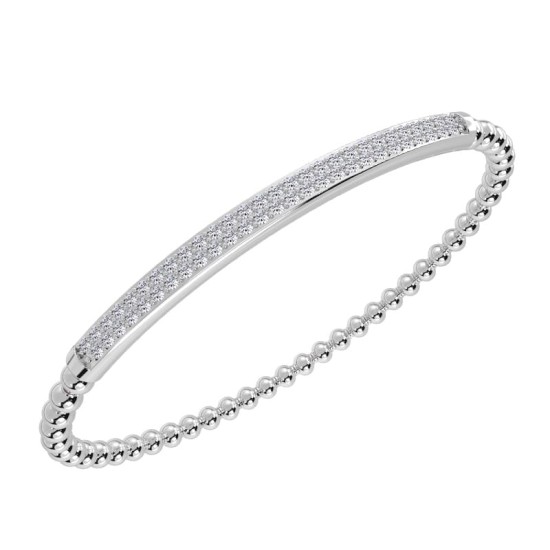 Elastique pavé de diamants en or blanc