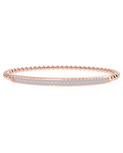 Elastique pavé de diamants en or rose