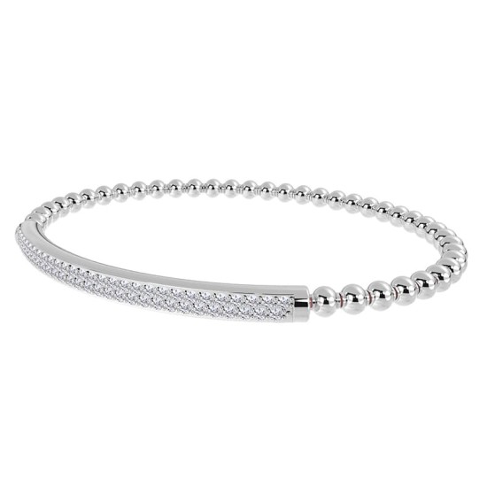 Elastique pavé de diamants en or blanc
