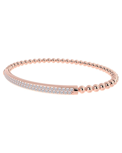 Elastique pavé de diamants en or rose