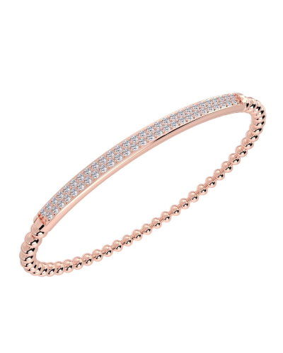 Elastique pavé de diamants en or rose