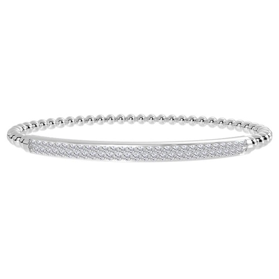 Elastique pavé de diamants en or blanc