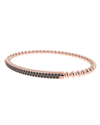 Bracelet Élastique Pavé de Diamants en or rose