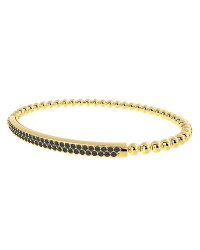 Bracelet Élastique Pavé de Diamants en or jaune