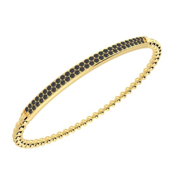 Bracelet Élastique Pavé de Diamants en or jaune