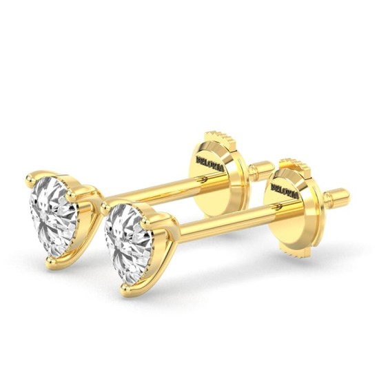 Boucles d'Oreilles en Or jaune avec Diamants Poire